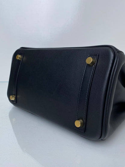 Hermes Birkin 25 Noir Swift #X