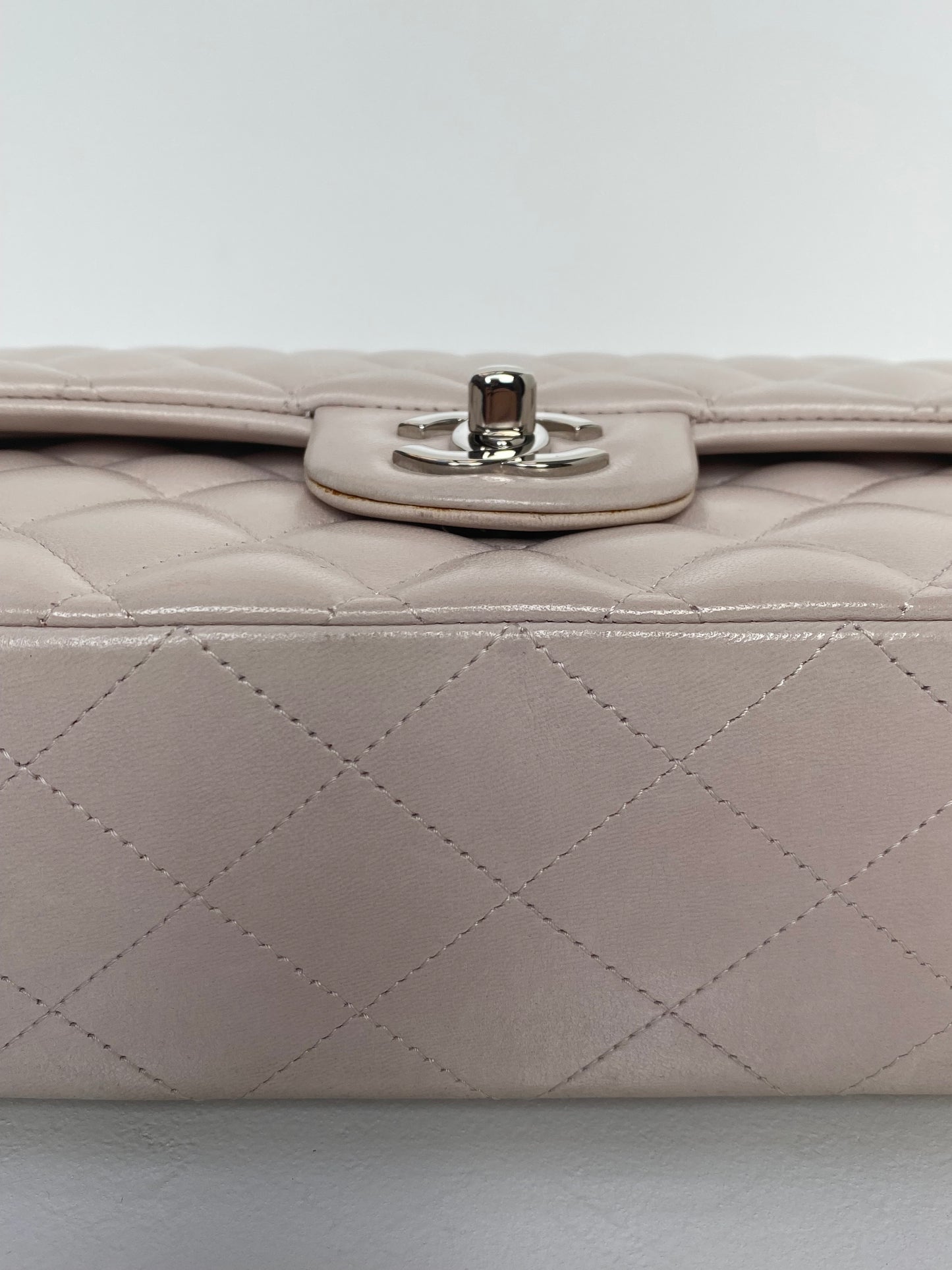Chanel Lilac / Light Pink Quilted Lambskin Double Flap Medium Bag SHW #14