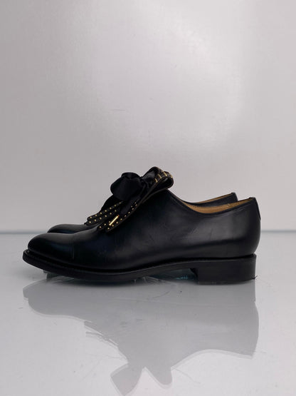 Angela Scott Black Studded Loafers, 36