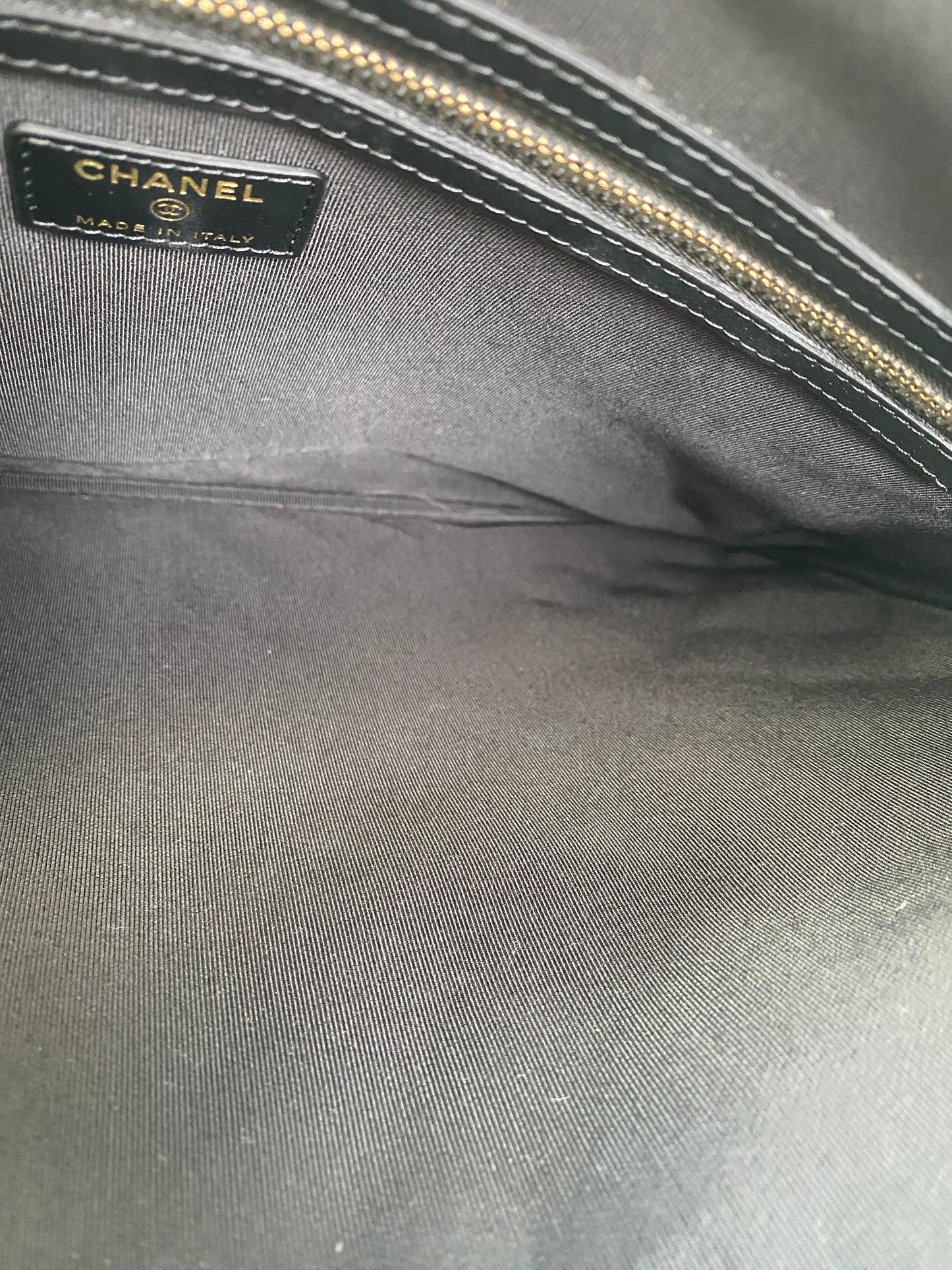 Chanel Black Boy Large O Pouch Bag GHW