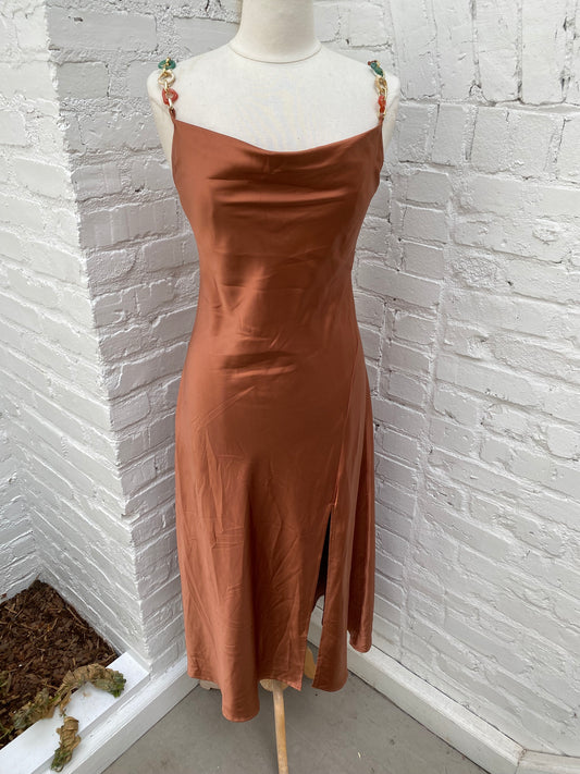 Jason Wu Copper Dress with Resin Chain Detail S