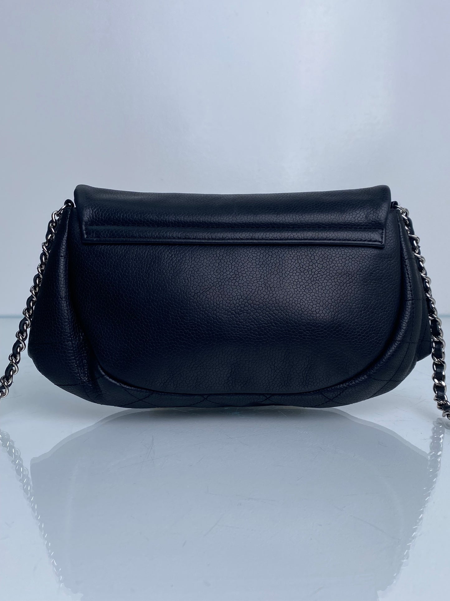 Chanel Black Caviar Halfmoon Wallet On Chain SHW