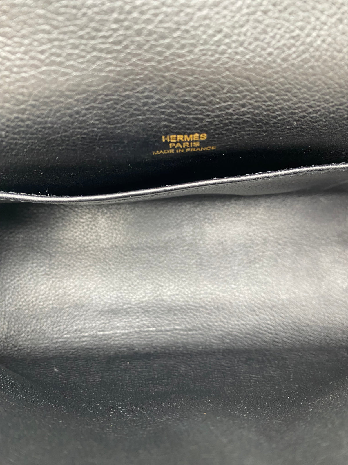 Hermes Kelly Pochette Noir Swift GHW #M