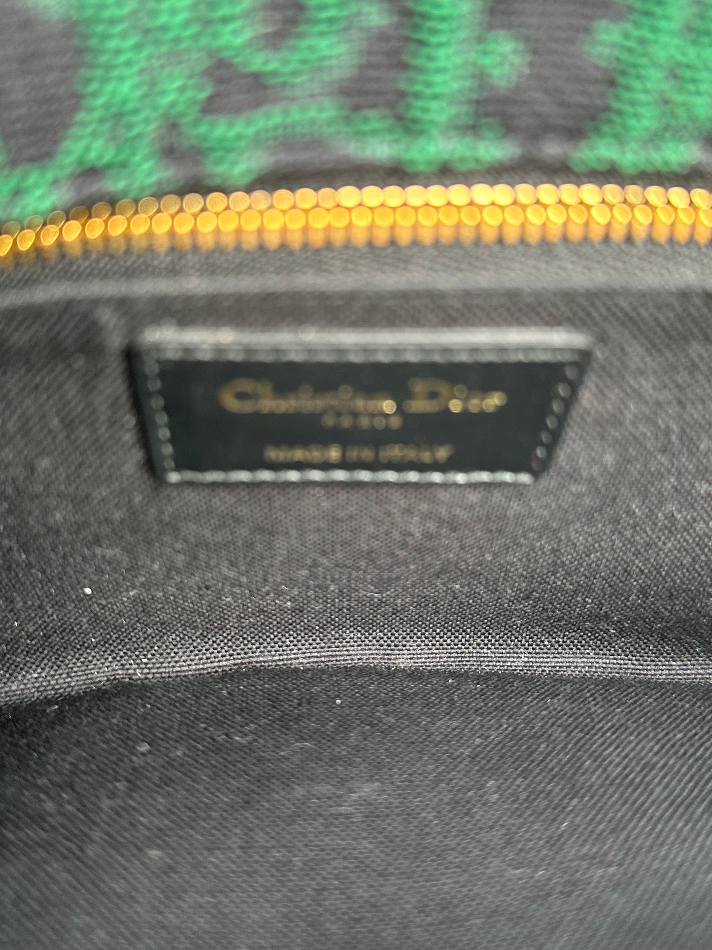 Dior 30 Montaigne Green Jacquard Logo Convertible Clutch with Chain GHW