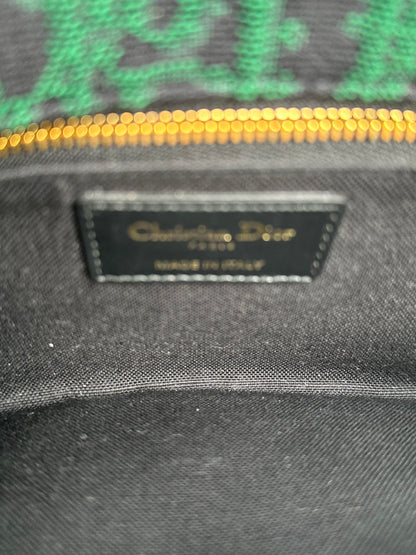 Dior 30 Montaigne Green Jacquard Logo Convertible Clutch with Chain GHW