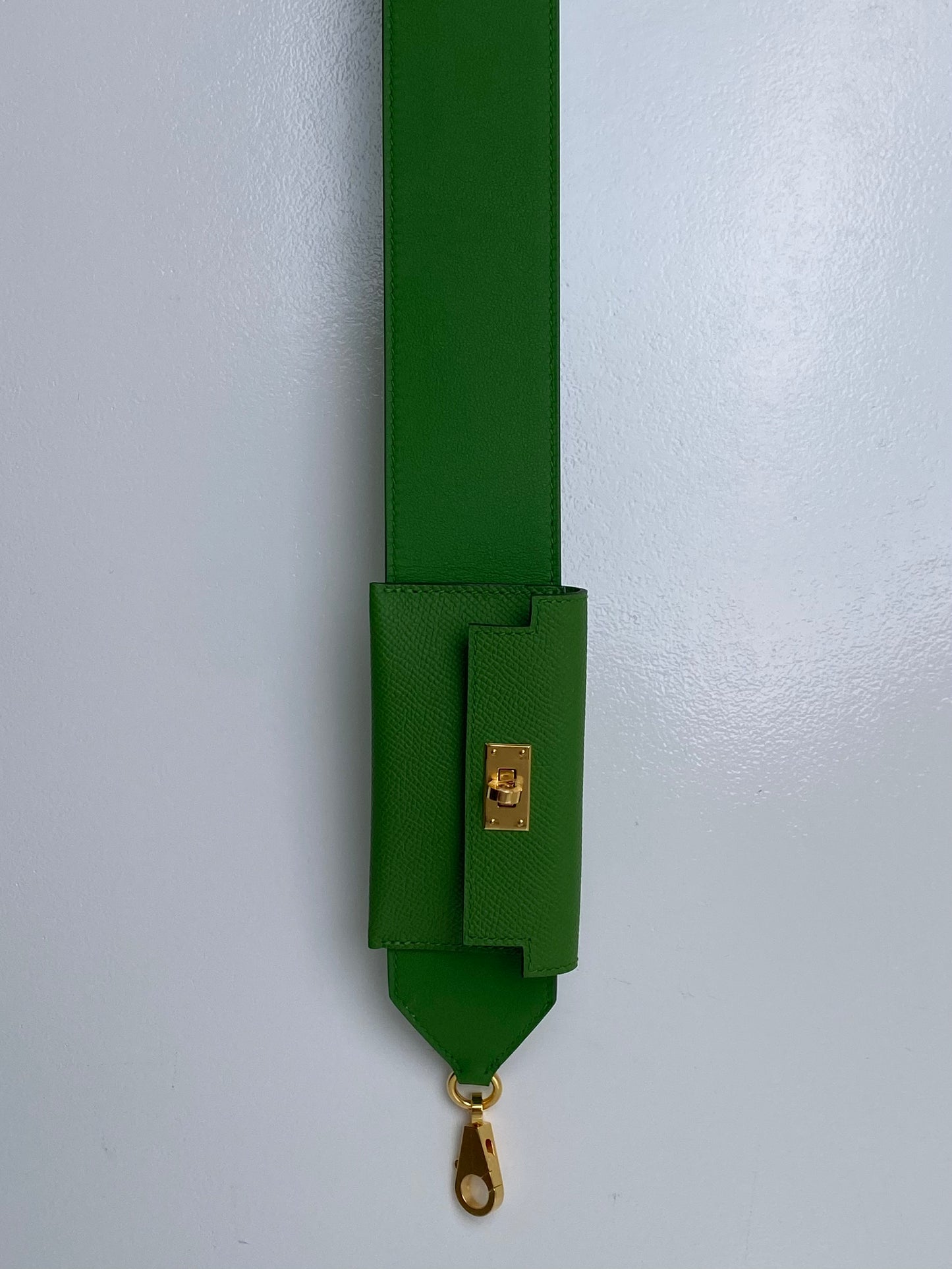 Hermes Green Kelly Pocket Strap GHW