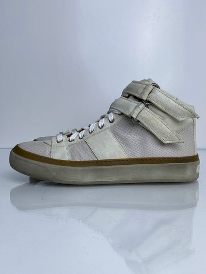 Jimmy Choo Men’s Cream & White Snakeprint High Top Sneakers, 43.5