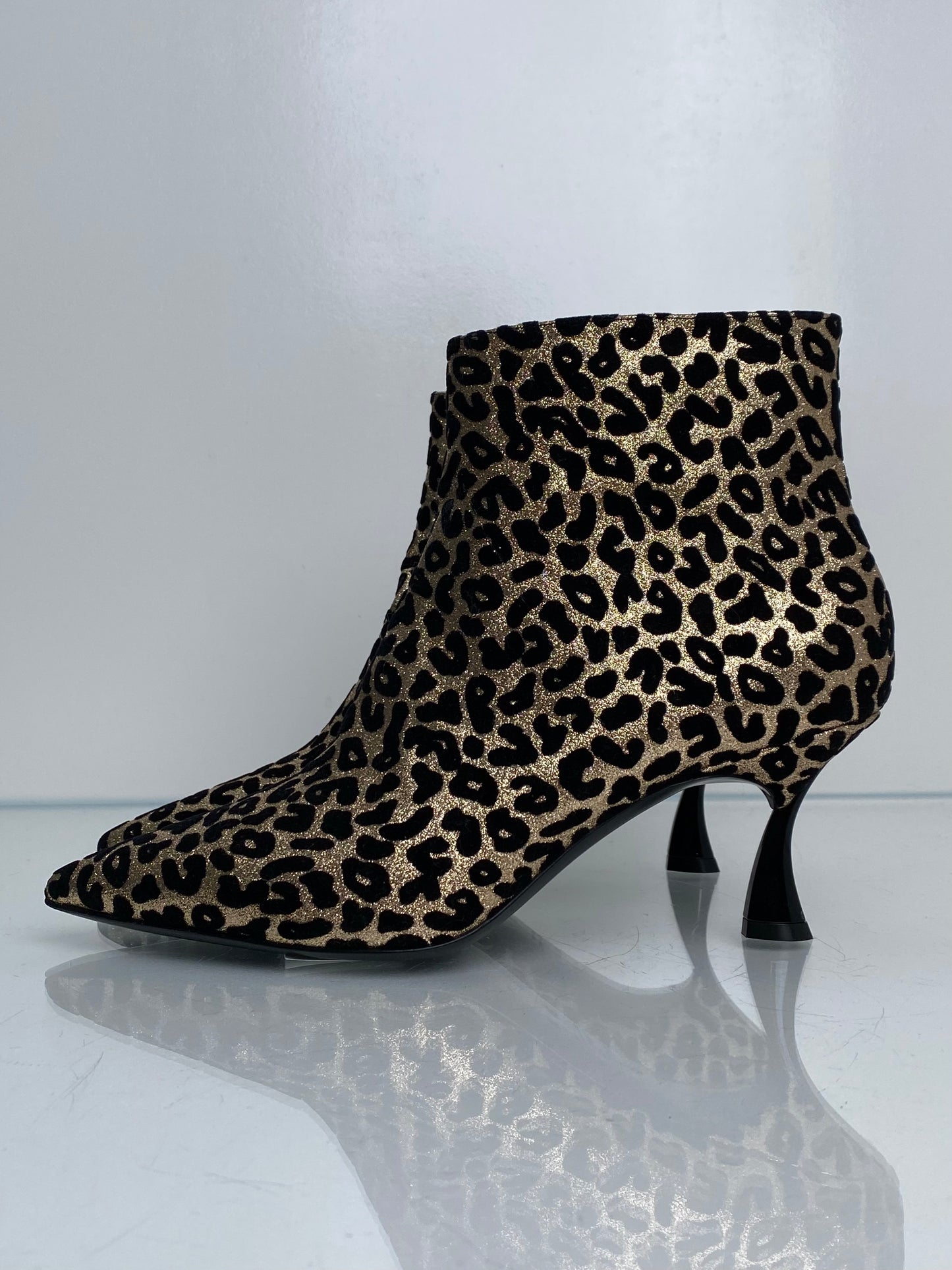 Casadei Leopard Shimmer Booties, 40