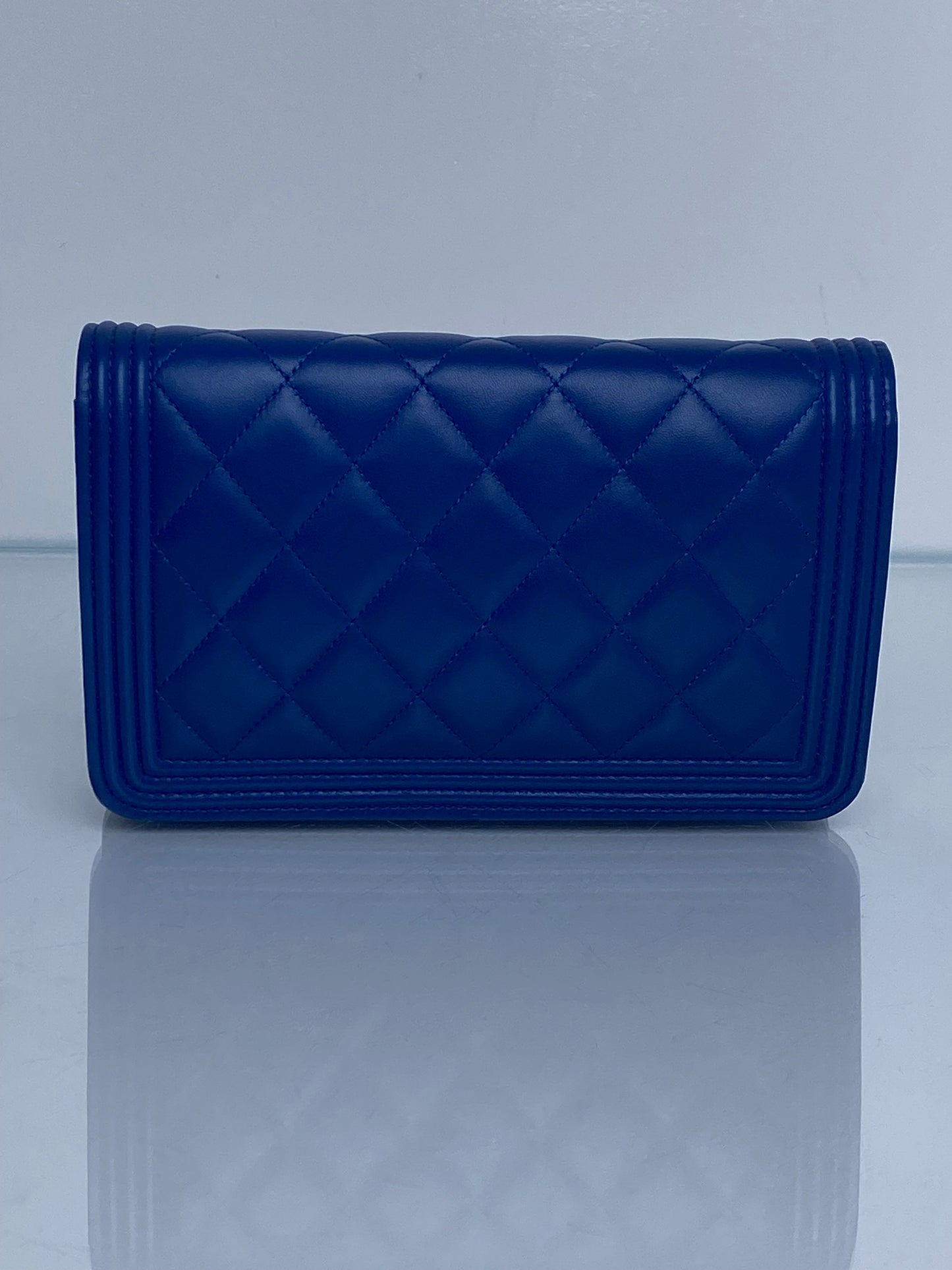 Chanel Boy Wallet on Chain Electric Blue Lambskin GHW
