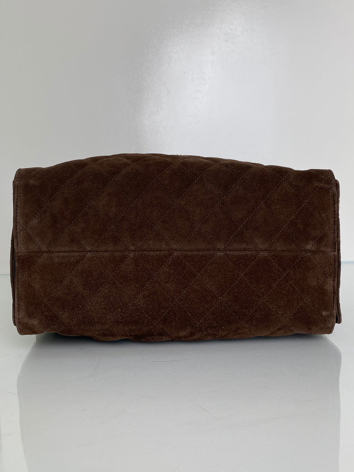 Chanel Dark Brown Suede Medium 25 Hobo Bag GHW