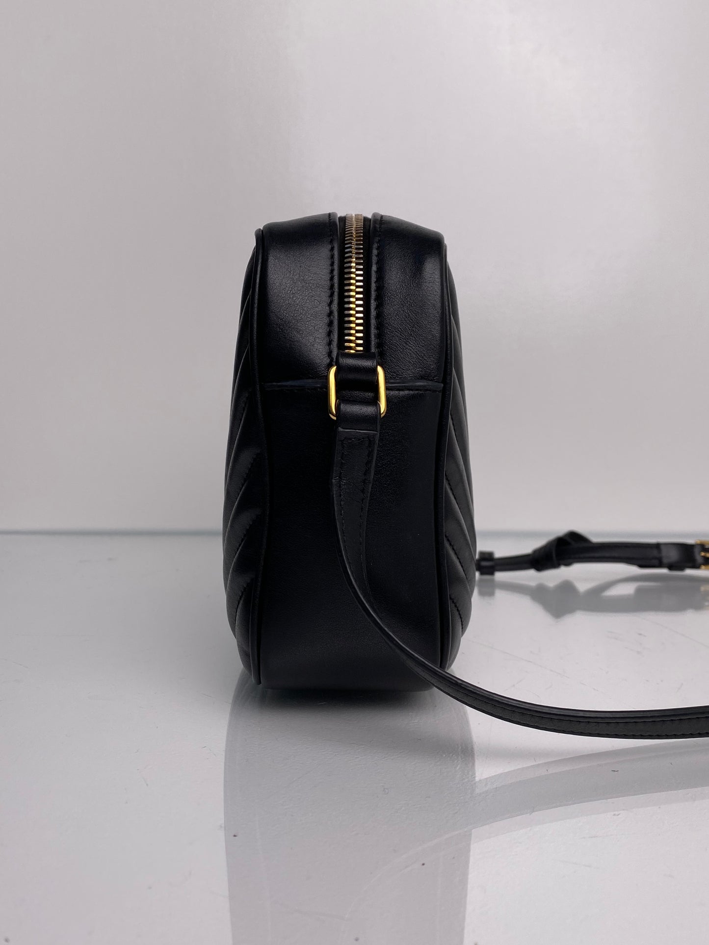 Saint Laurent Lou Lou Black Leather Crossbody GHW