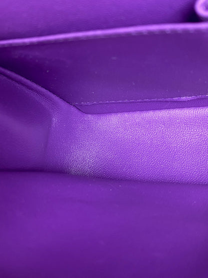 Chanel Purple Caviar Small Double Flap Bag GHW