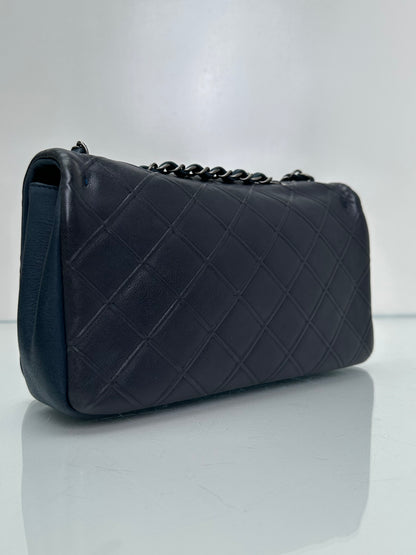 Chanel Blue Diamond Calfskin New Chic Medium Flap Bag RHW #18