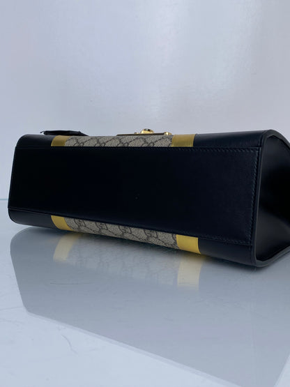 Gucci Supreme Black & Gold Padlock Shoulder Bag