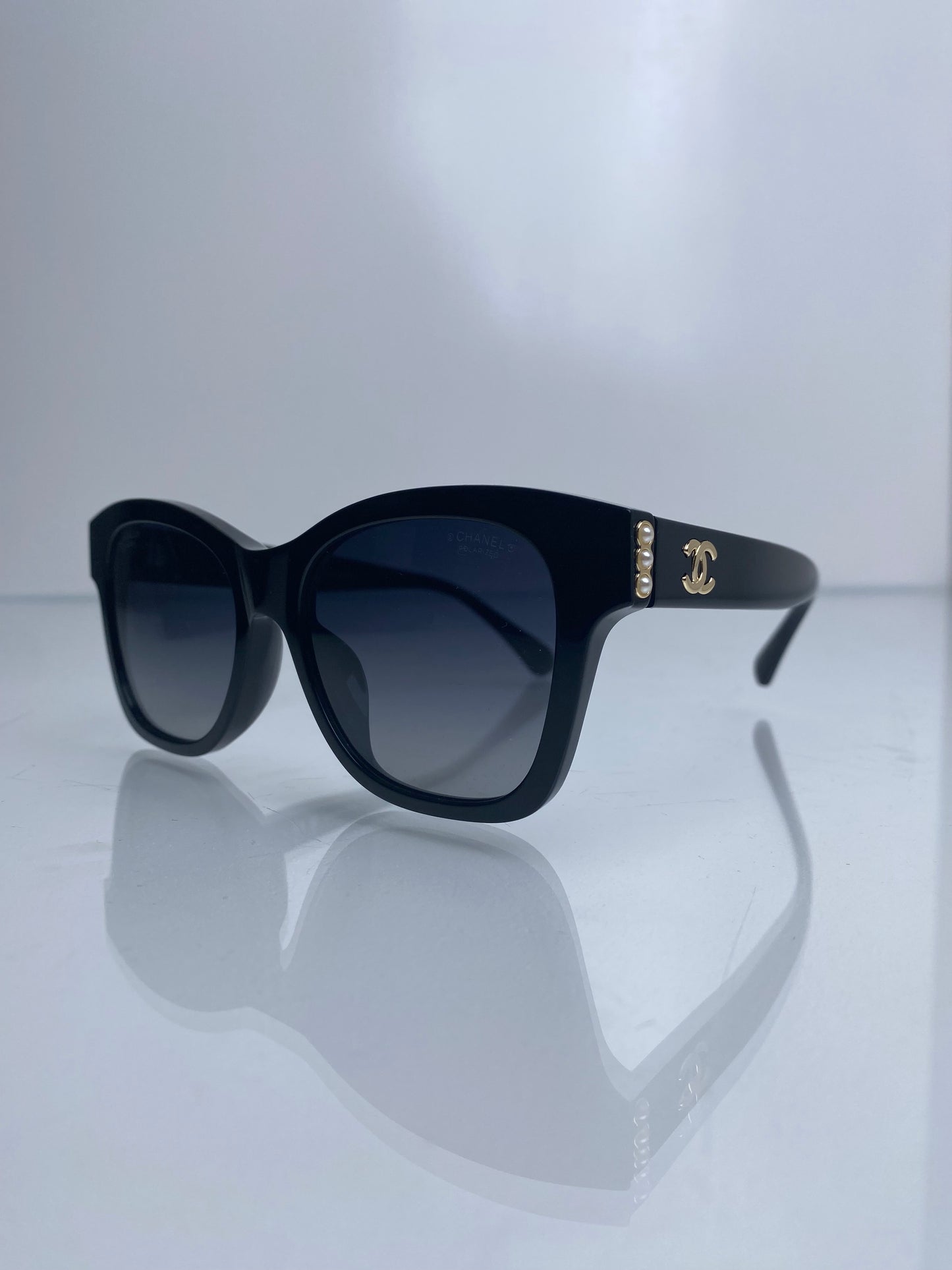 Chanel Black Micro CC Pearl Wayfair Sunglasses