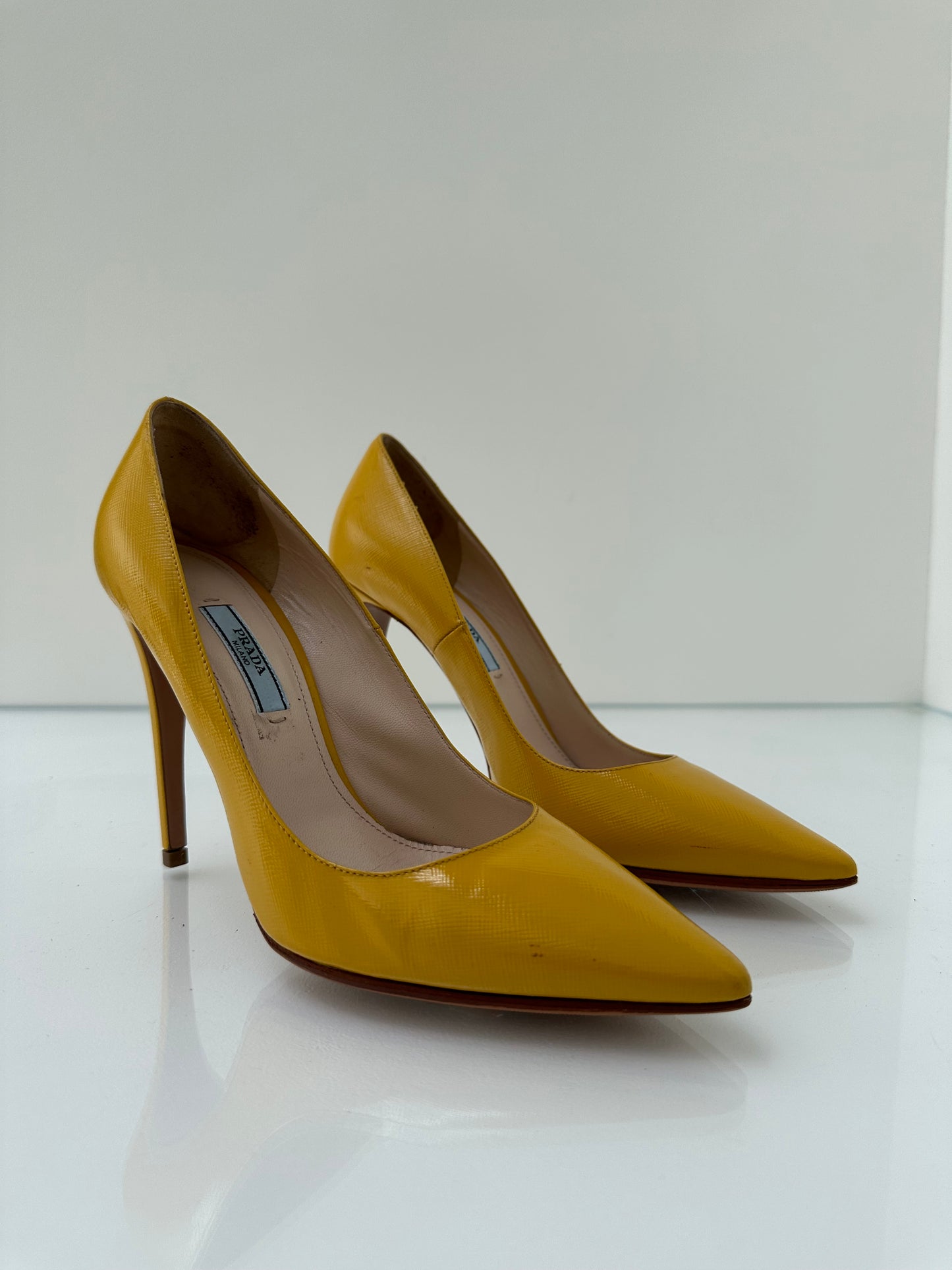 Prada Yellow Heels, 38.5