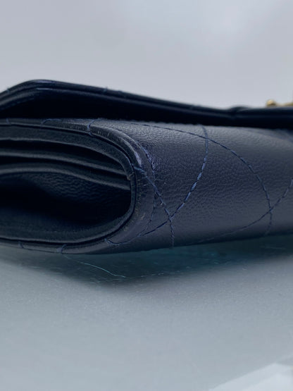 Chanel Vintage Navy Lambskin Chic Pearl Clutch GHW