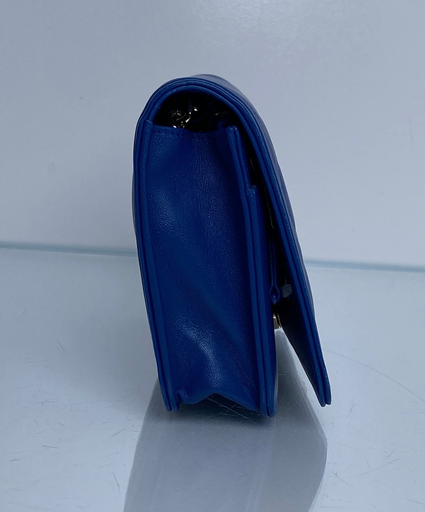 Chanel Boy Wallet on Chain Electric Blue Lambskin GHW