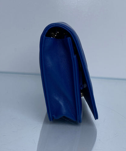 Chanel Boy Wallet on Chain Electric Blue Lambskin GHW