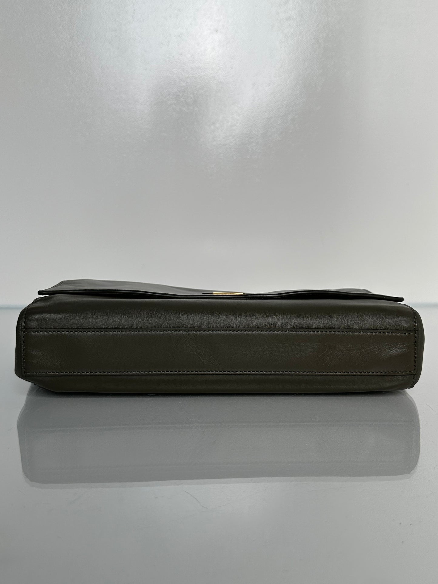 Saint Laurent Grey / Taupe Suede Reversible Kate Bag GHW