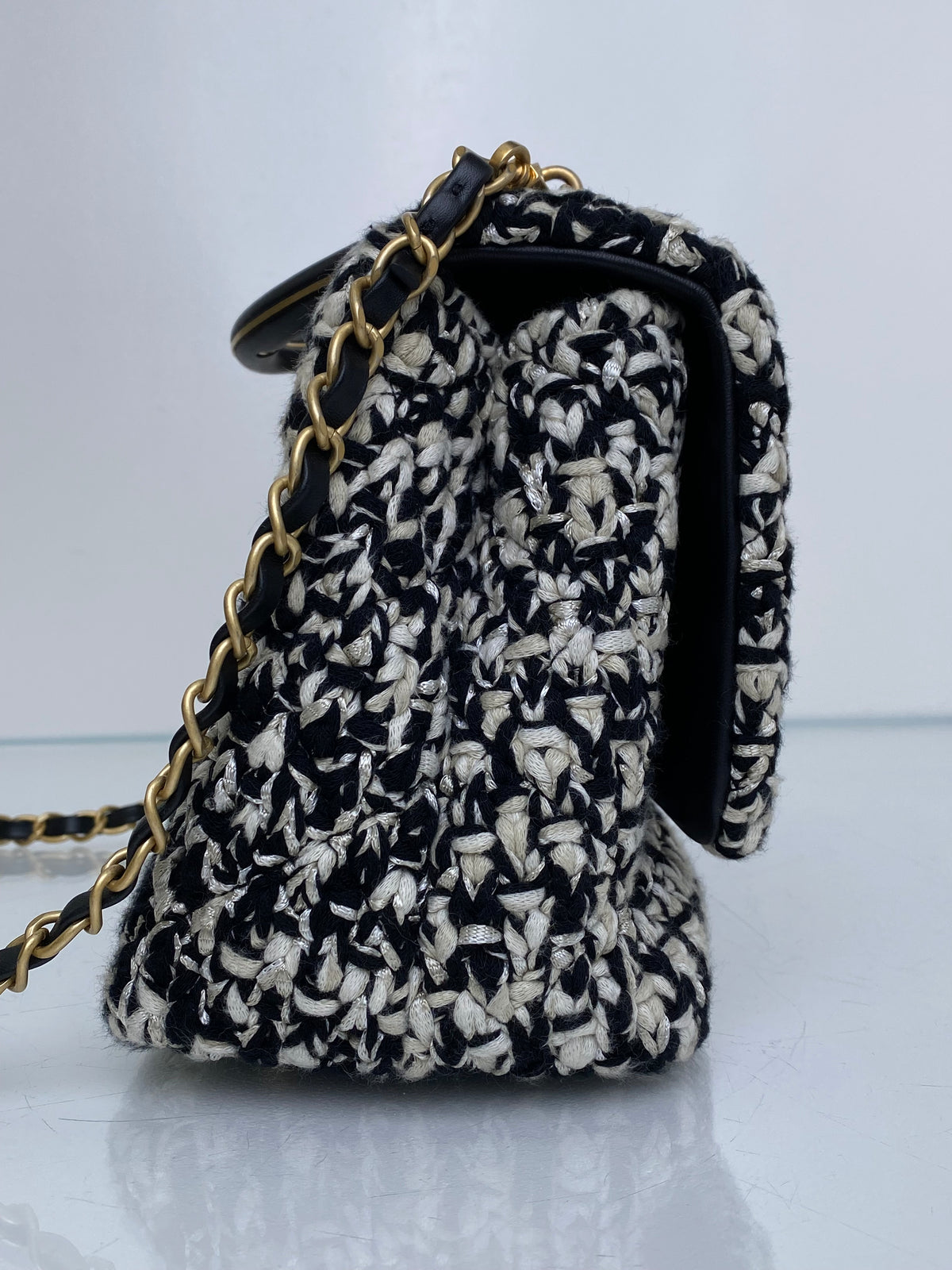 Chanel Cream & Black Crochet Coco Handle Bag GHW #25