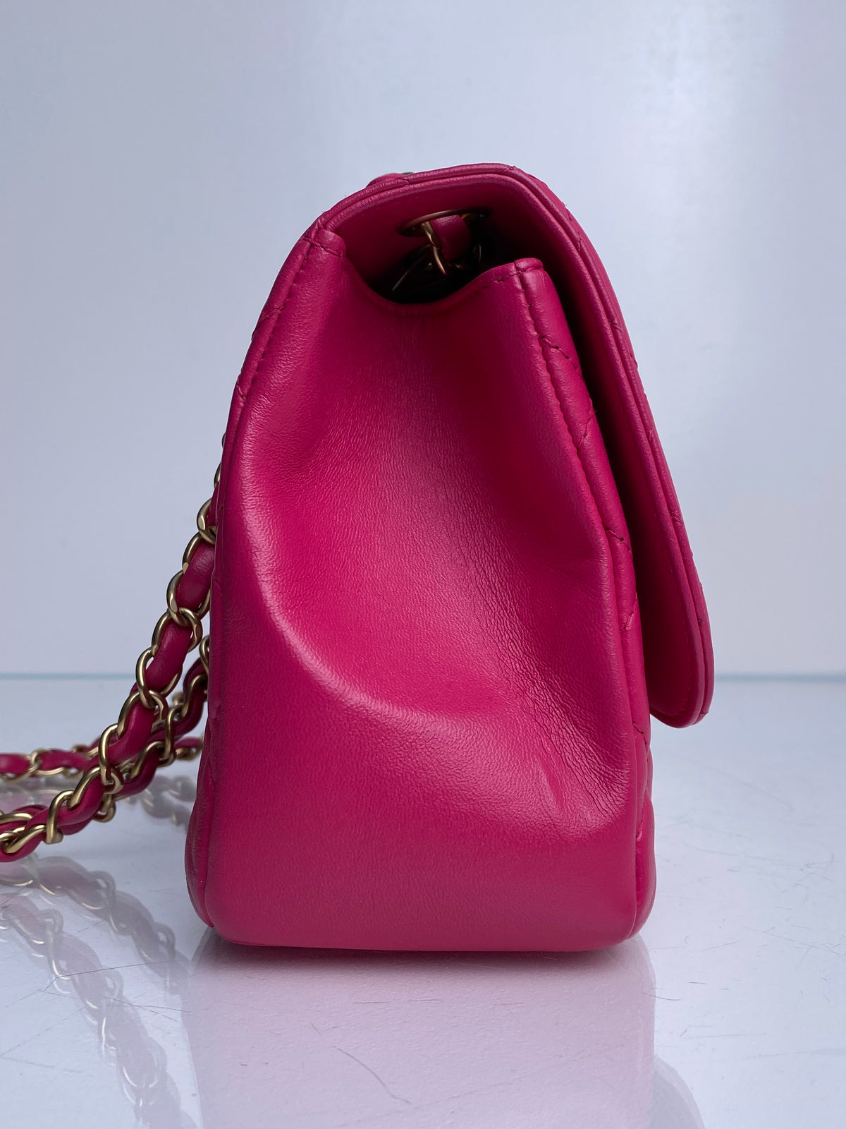 Chanel Pink Lambskin Quilted Mademoiselle Chic Medium Flap Bag GHW #21