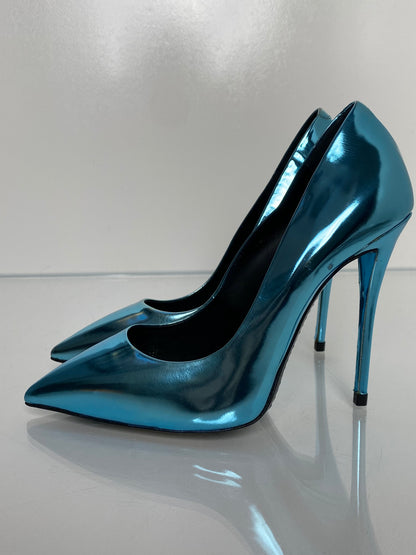 Giuseppe Zanotti Metallic Blue Pumps, 36