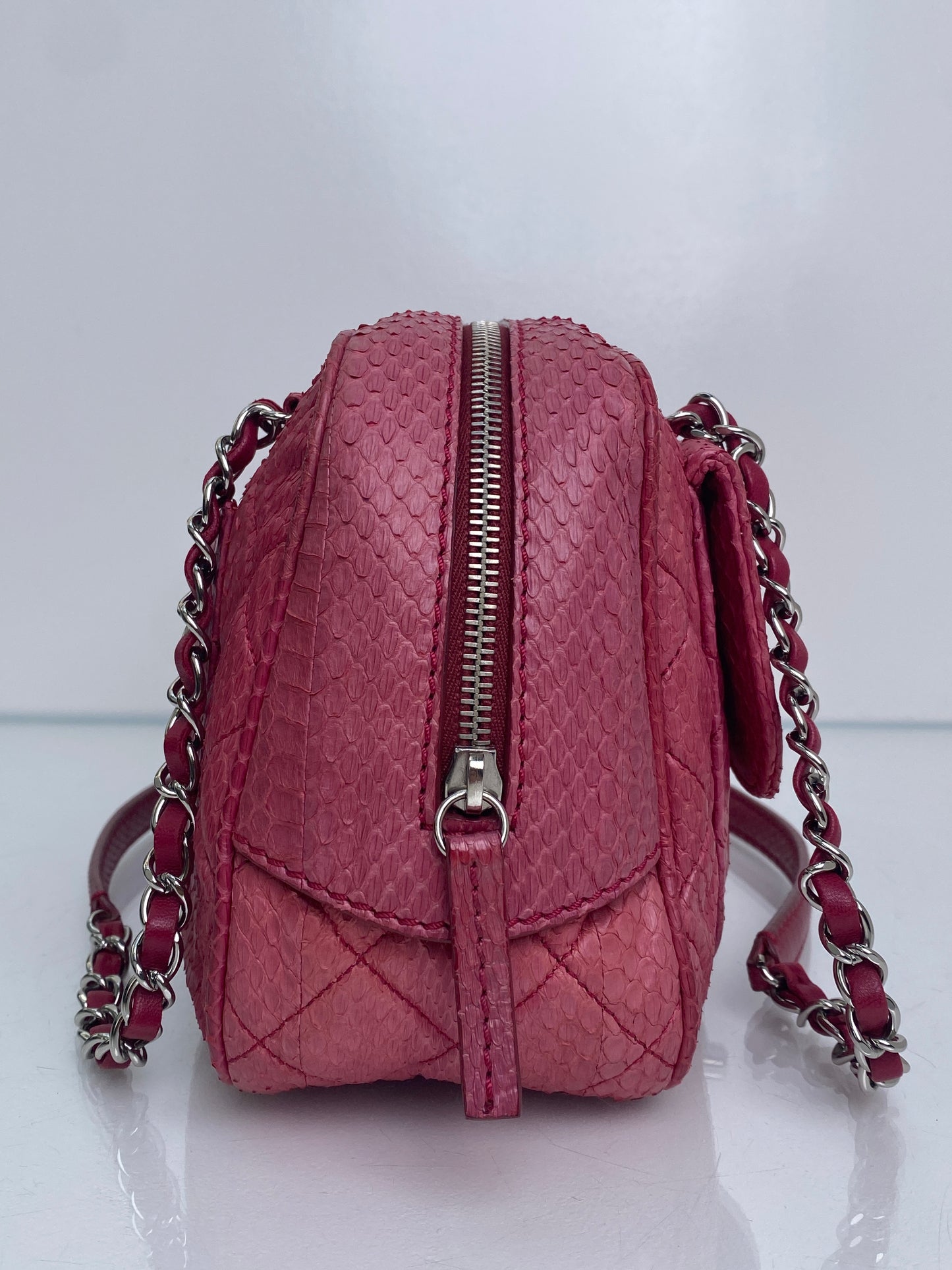 Chanel Pink Python Camera Shoudler Bag SHW