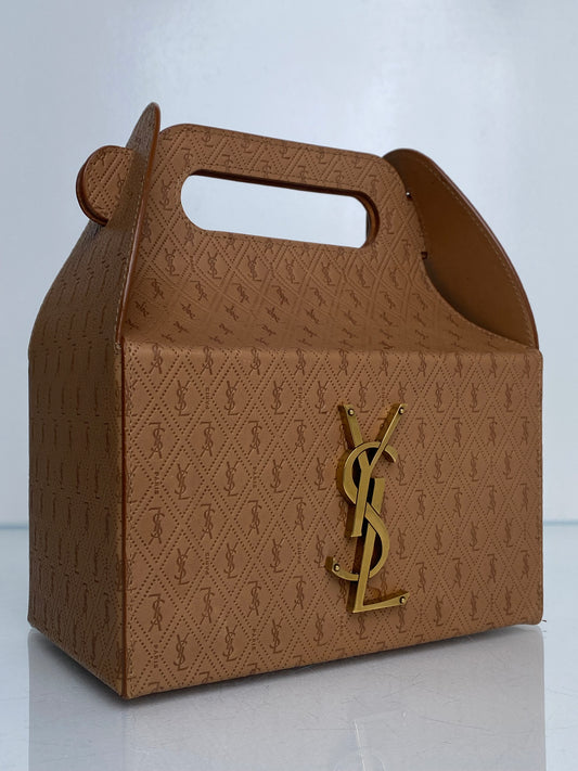 YSL Tan Take Away Box Calf Leather GHW