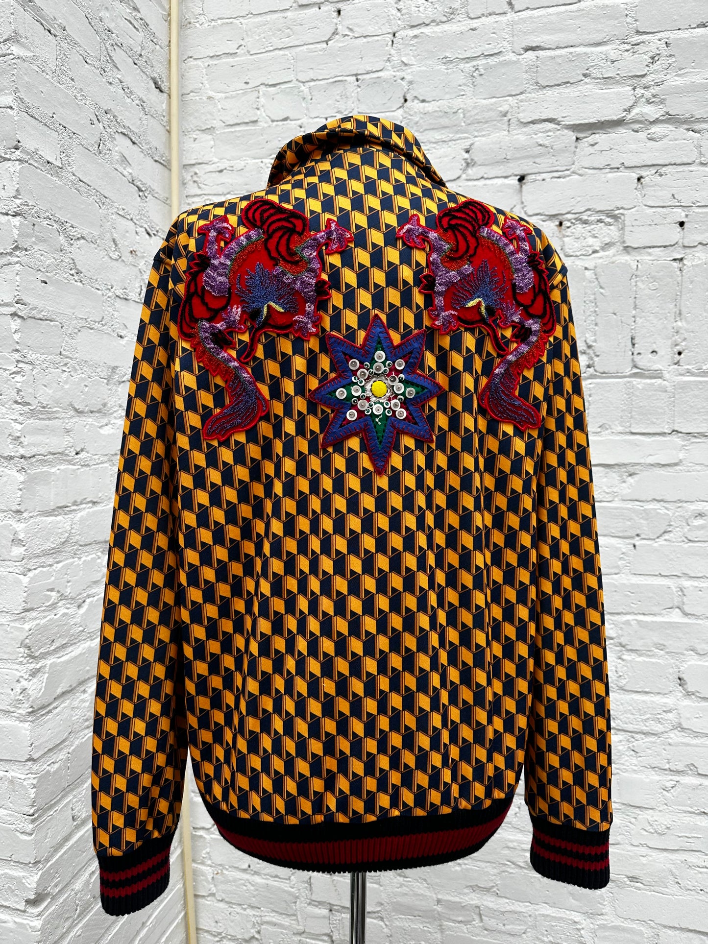Gucci Web Accent Yellow/Blue Track Jacket L