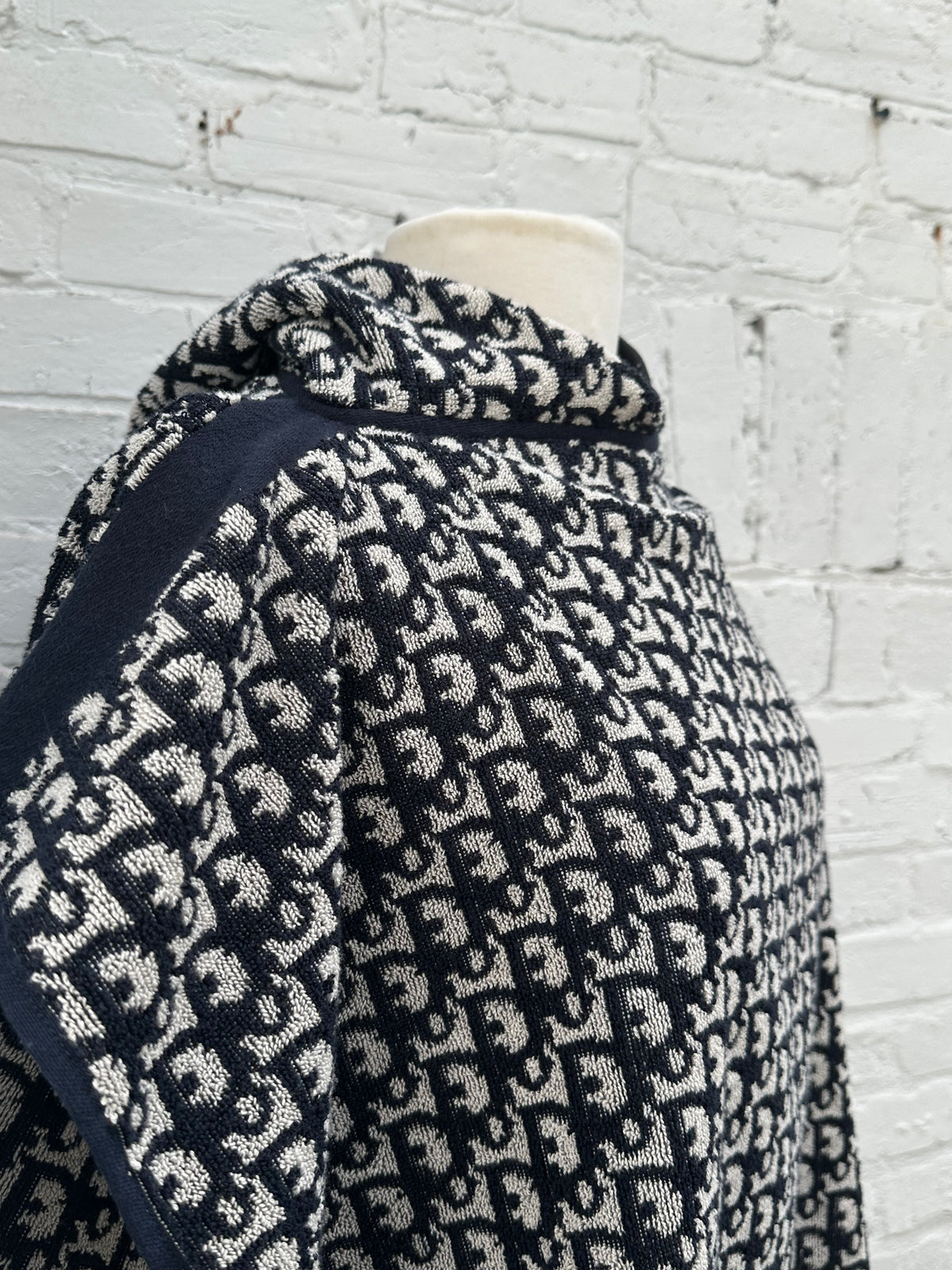 Dior Navy Oblique Terrycloth Poncho, OS