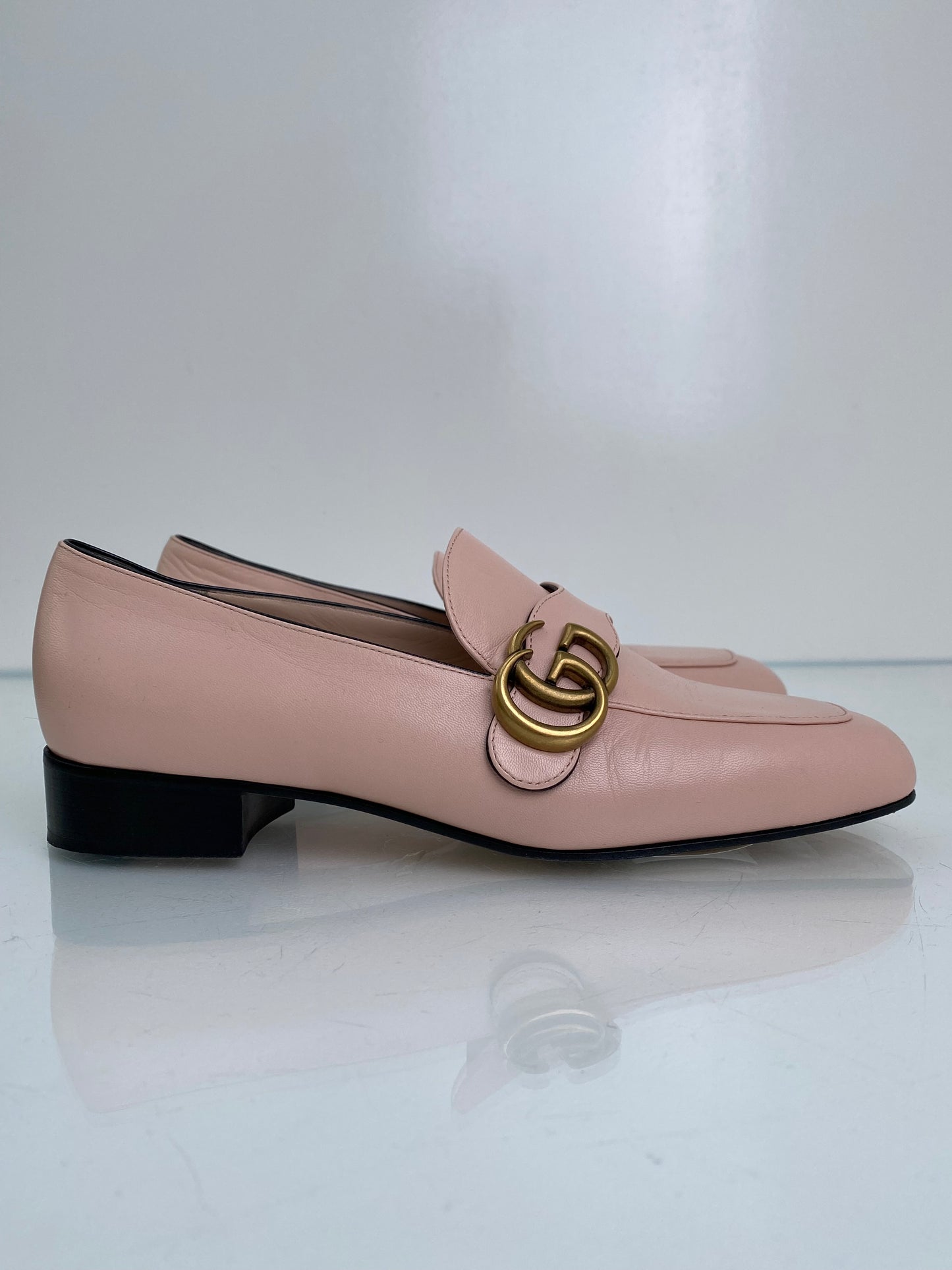 Gucci Light Pink Marmont Loafers, 37.5