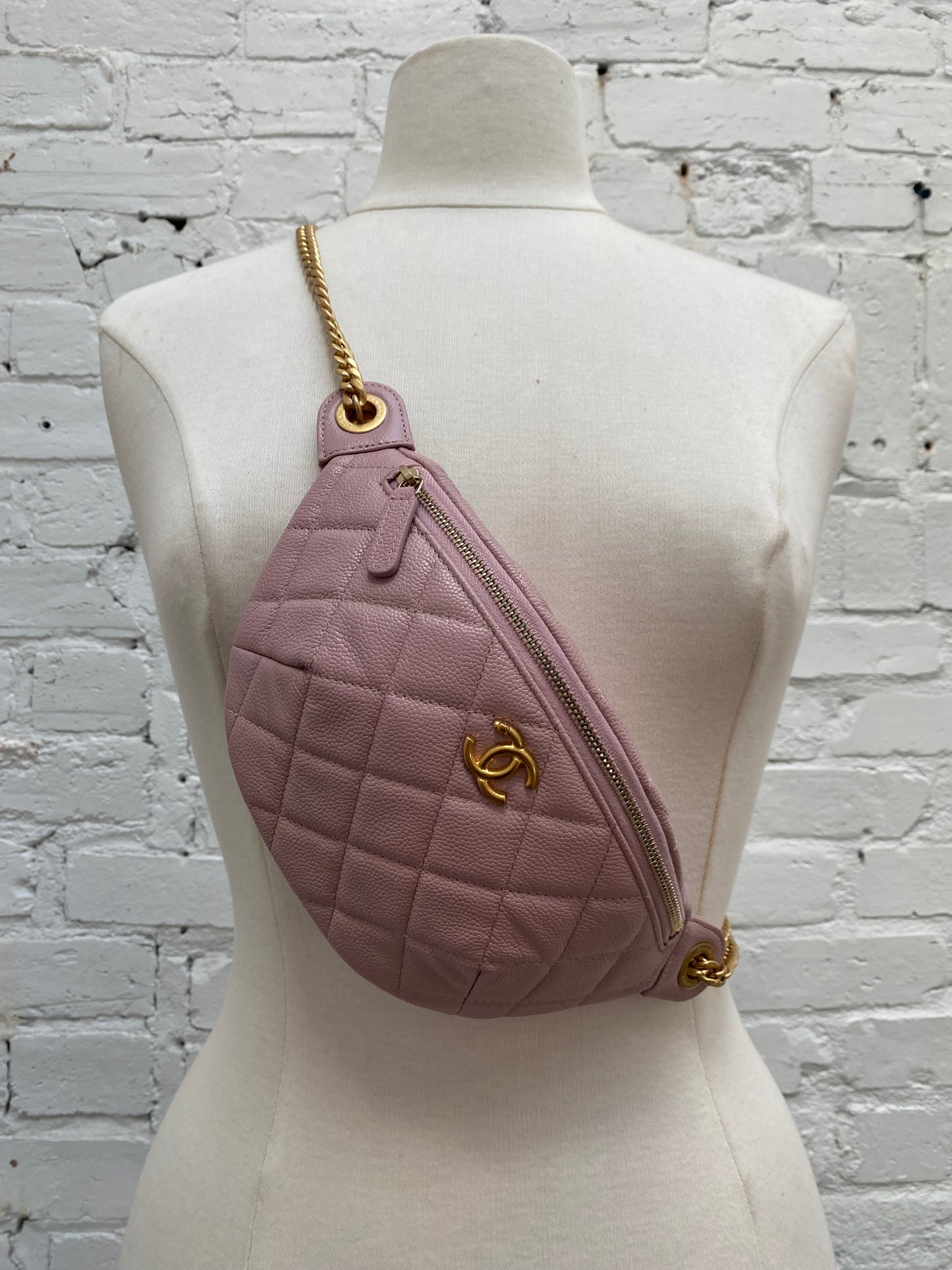 Chanel Pink Caviar Coco Crush Heart Bumbag GHW