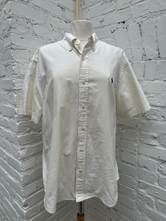 Ralph Lauren White Button Up Shirt, XL