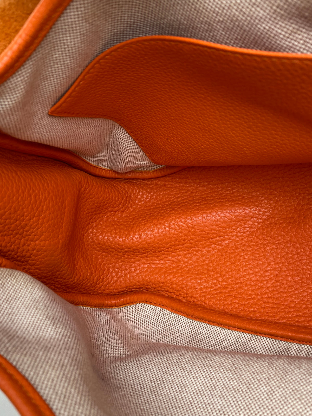 Hermes Orange Clemence Bourlingue Bag GHW