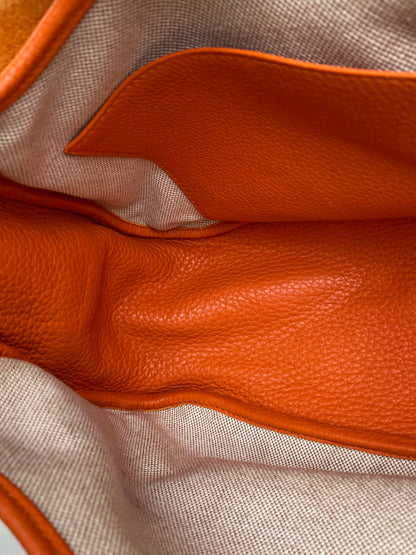 Hermes Orange Clemence Bourlingue Bag GHW