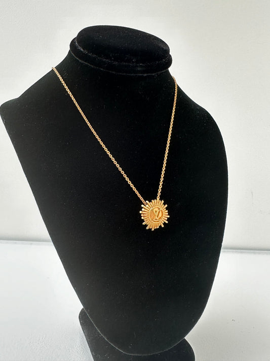 Louis Vuitton Gold Plated Sun Necklace