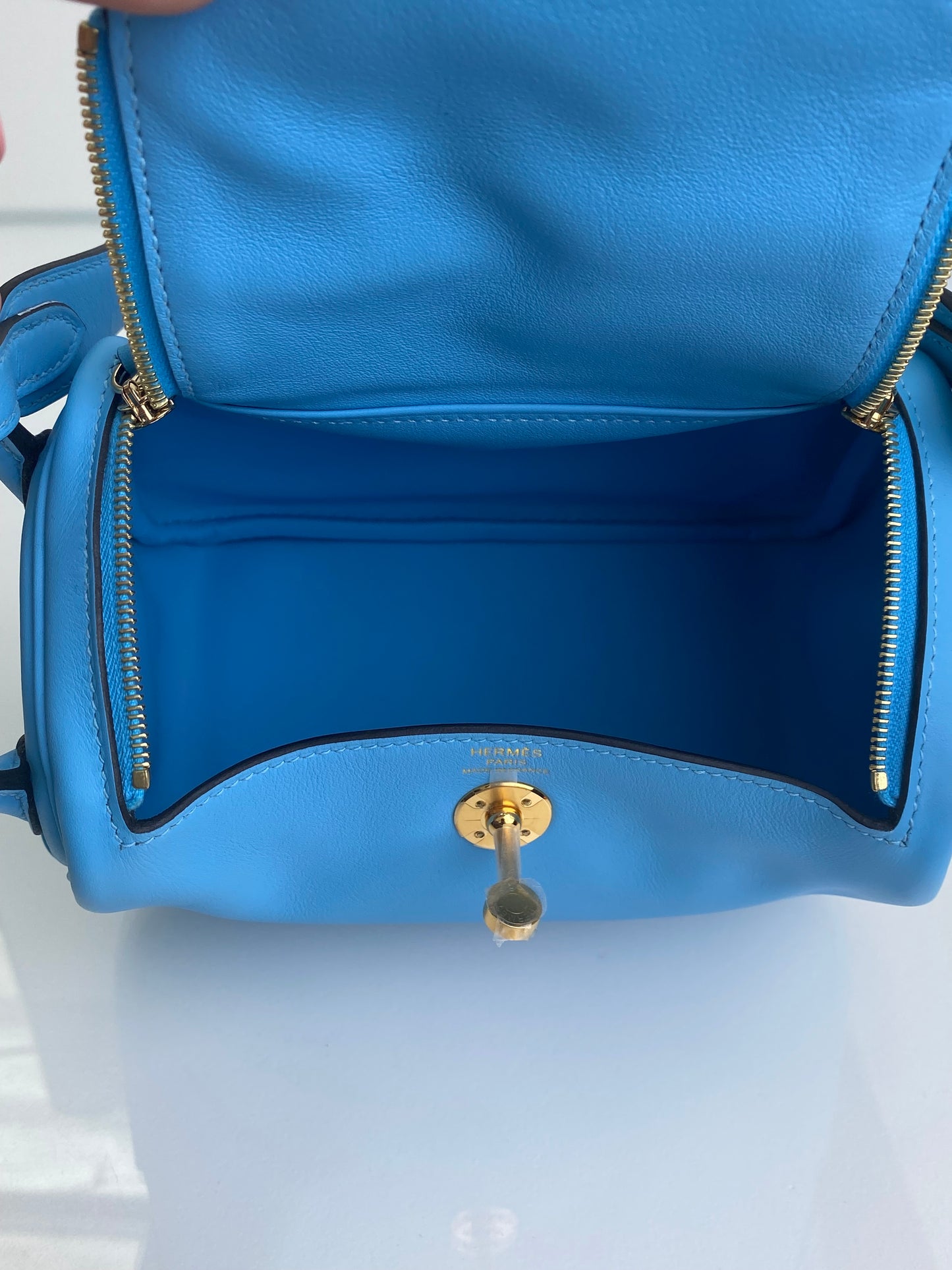 Hermes Celeste Lindy Mini Swift GHW #W