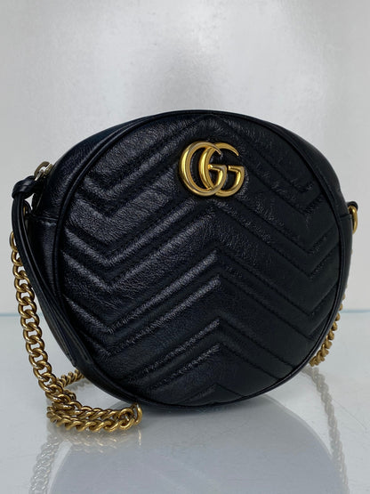 Gucci Black GG Round Marmont GHW