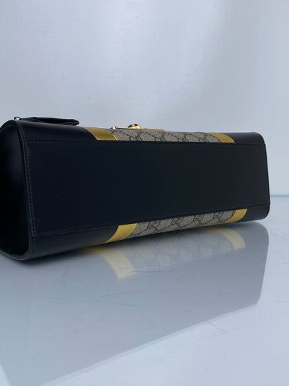 Gucci Supreme Black & Gold Padlock Shoulder Bag