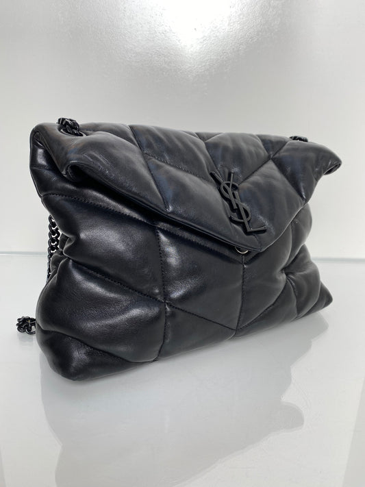Saint Laurent Black Lou Lou Puffer Bag BHW