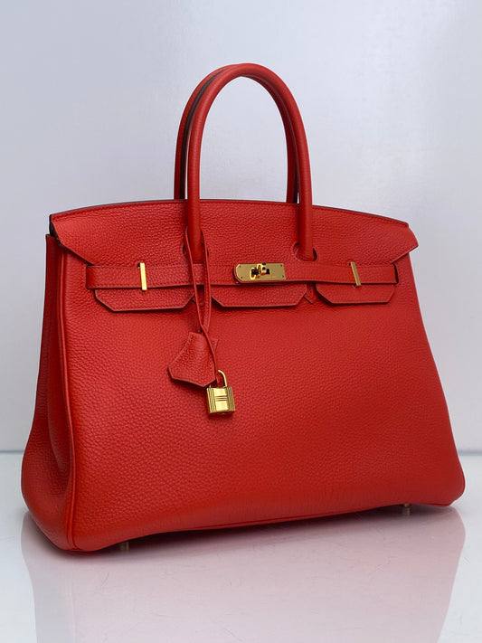 Hermes Birkin 35 Capucine Togo GHW #P