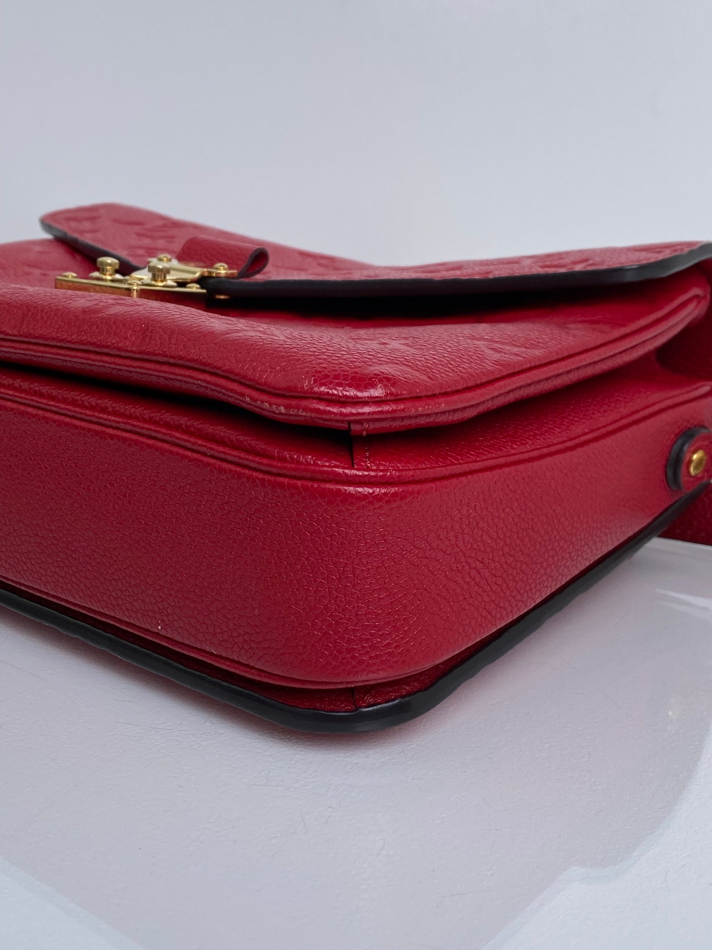 Louis Vuitton Pochette Metis Red Monogram Empreinte MM Crossbody Bag