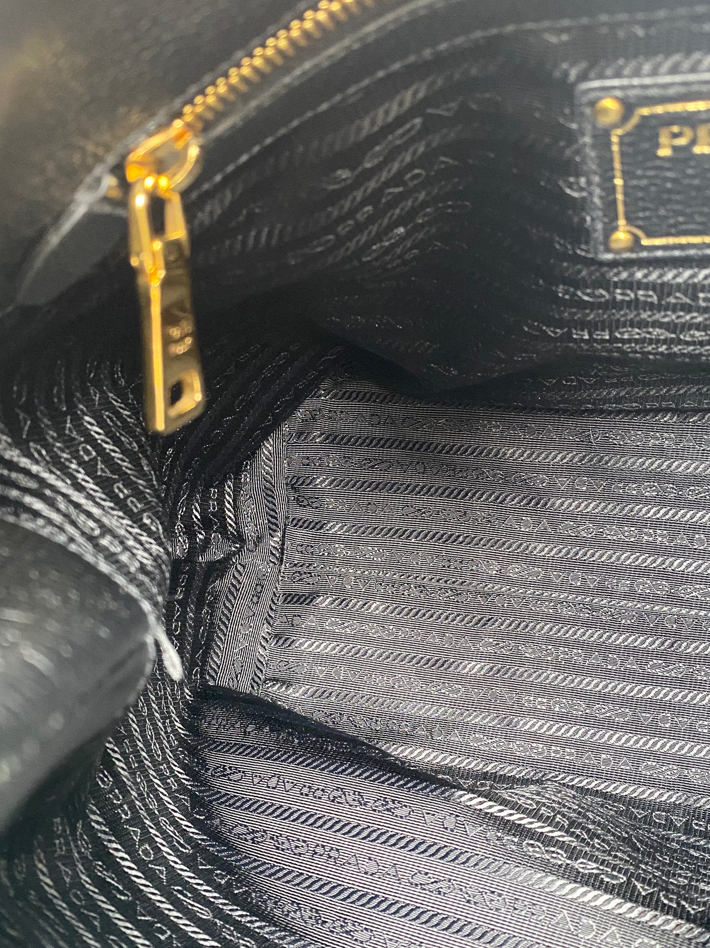 Prada Vitello Phenix Black Leather Hobo GHW