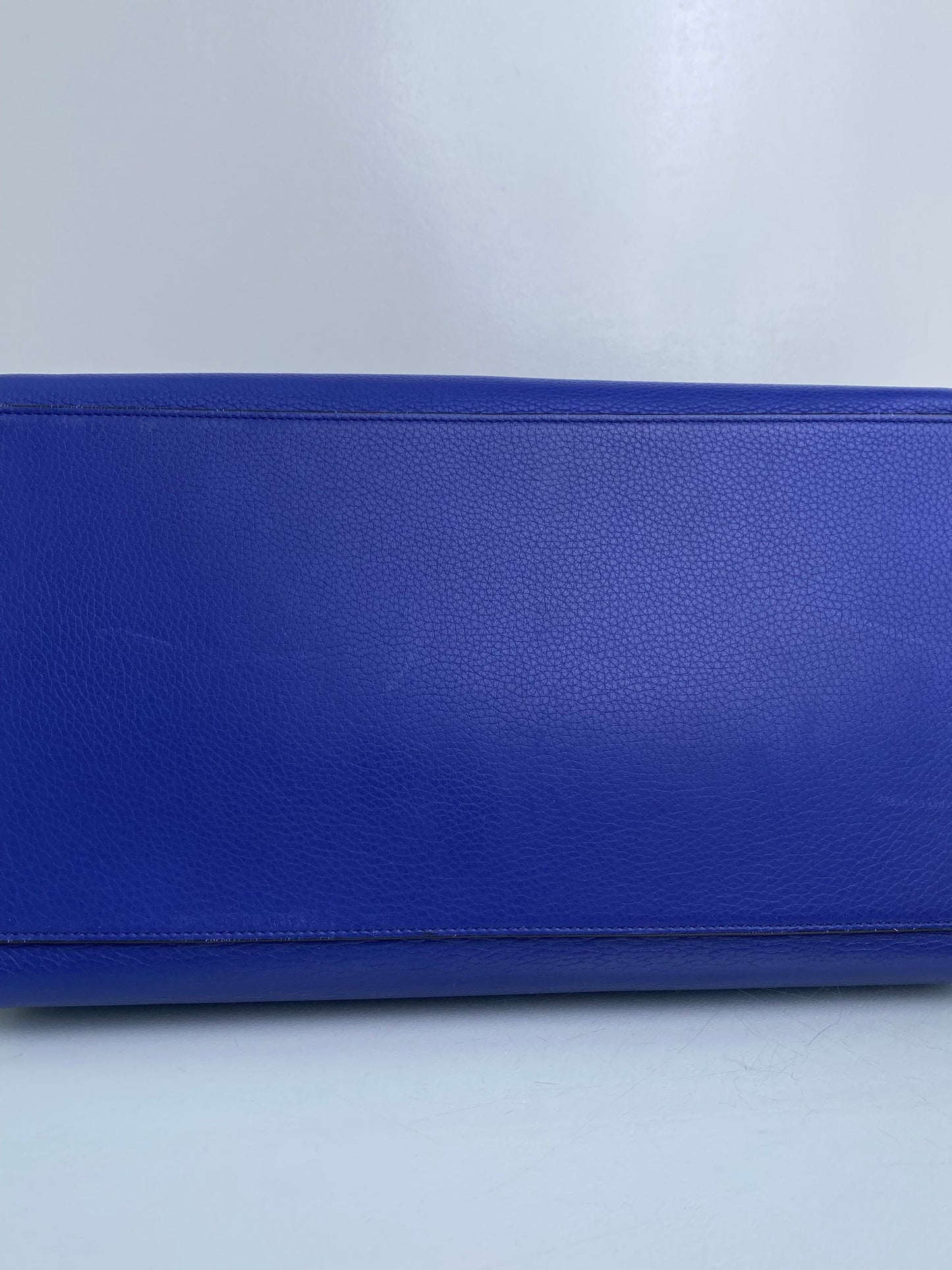 Celine Royal Blue Calfkin Leather Medium Trapeze Bag GHW