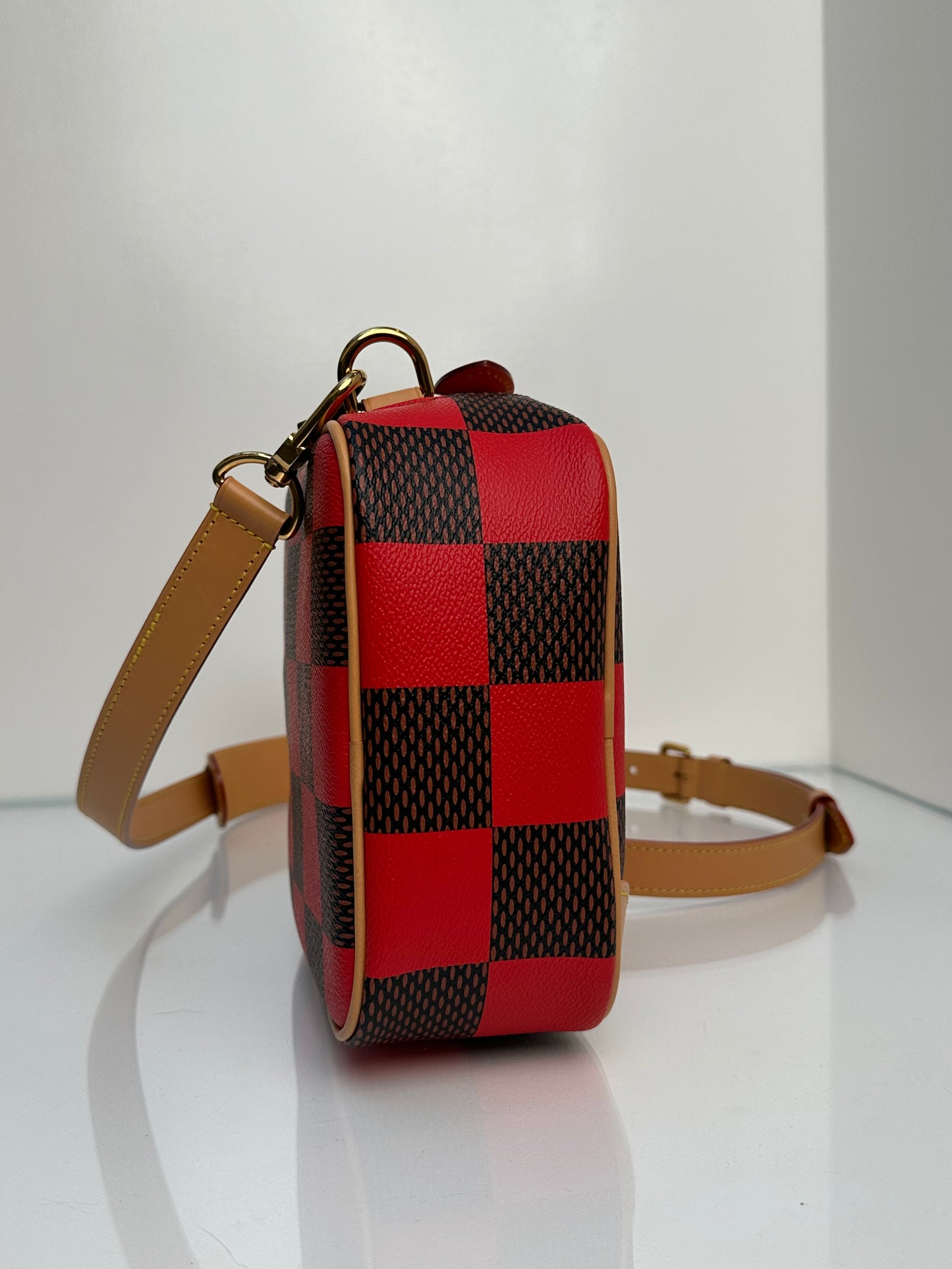 Louis Vuitton Red Chess Messenger Bag