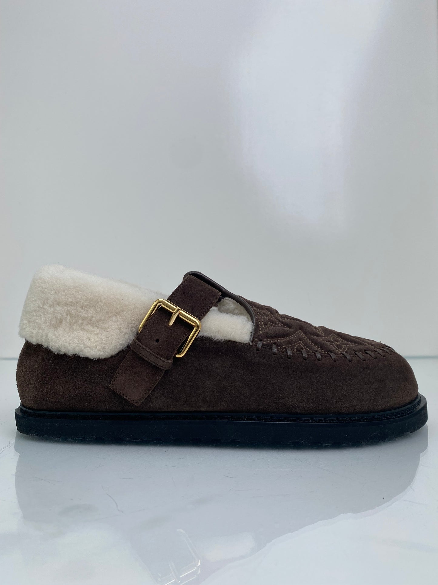 Louis Vuitton Dark Brown Colorado Comfort Mary Jane Flats, 41