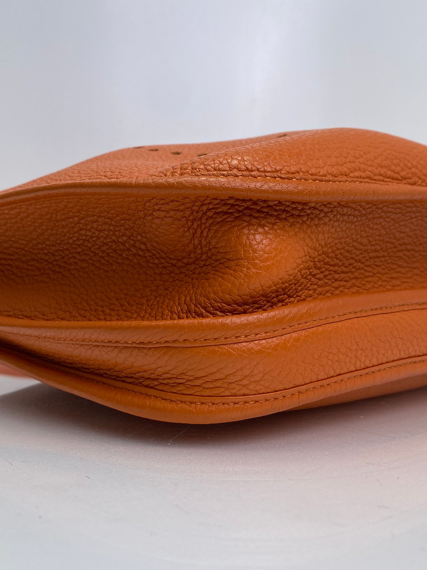 Hermes Orange Evelyne PM Clemence PHW