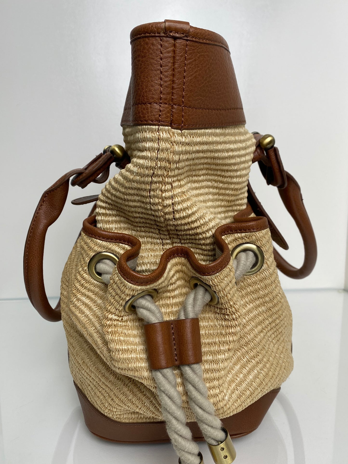 Burberry Brown Raffia Nautical Tote GHW