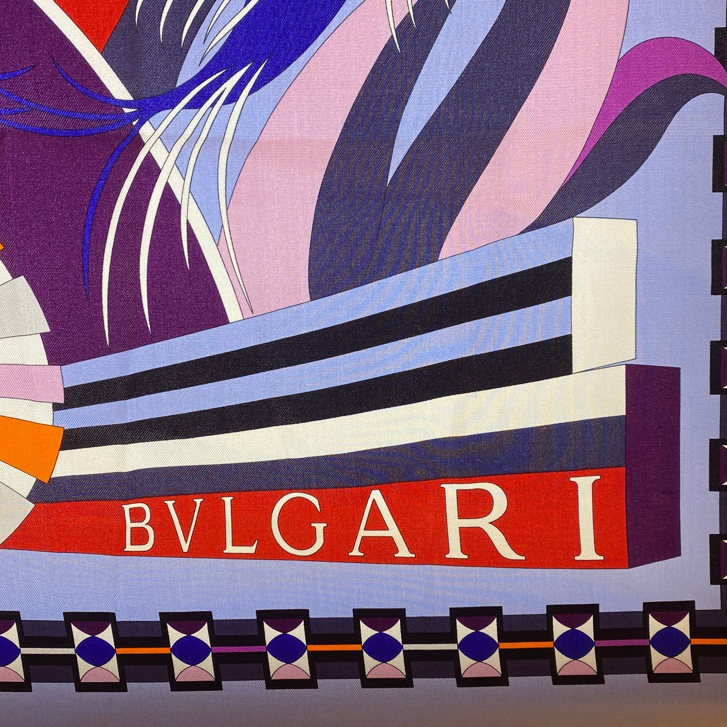 Bvlgari Blue & White Birds Silk Scarf